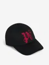 Palm Angels Logo-embroidered Cotton Baseball Cap In Black