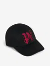 Palm Angels Monogram Logo Cap In Black