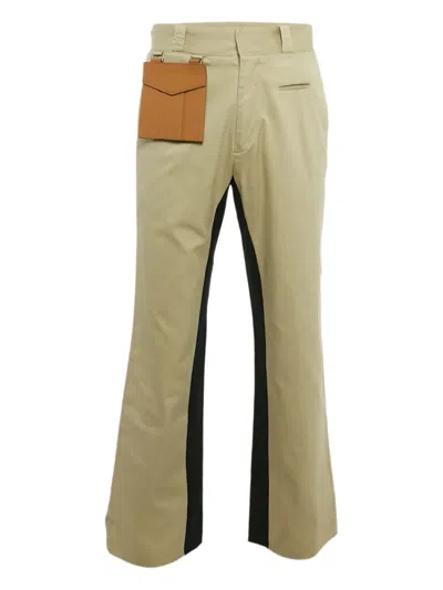 Pre-owned Palm Angels Contrast-panel Trousers In Neutral