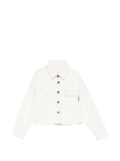 Palm Angels Contrast-stitching Jacket In White