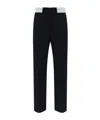 Palm Angels Contrasting-waistband Tapered Trousers In Black