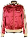 Palm Angels Tiziano Red Viscose Bomber Jacket In Burgundy