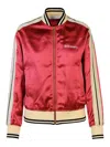 Palm Angels Tiziano Red Viscose Bomber Jacket In Rojo