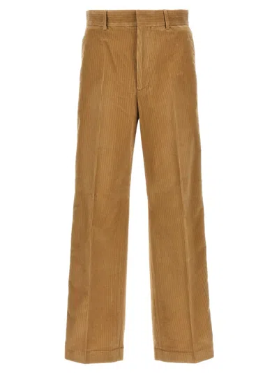 Palm Angels Corduroy Suit Tape Trousers In Beige