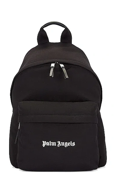 Palm Angels Cordura Logo Backpack In Black & White