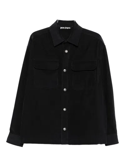 Palm Angels Corduroy Button-fastening Overshirt In Black