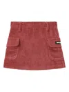 Palm Angels Corduroy Cargo Mini Skirt In Red