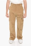 PALM ANGELS CORDUROY CARGO PANTS WITH DRAWSTRINGED CUFFS