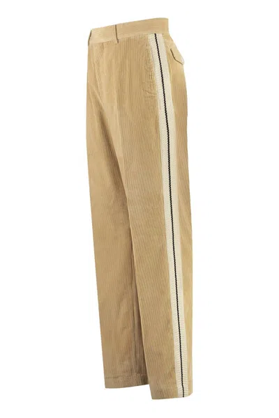 Palm Angels Corduroy Trousers In Beige