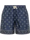 Palm Angels Printed Paisley Bermuda Shorts In Blue