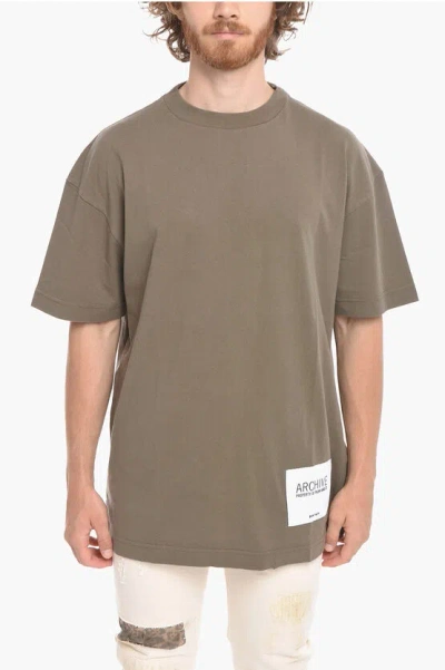 Palm Angels Cotton Archive Patch T-shirt In Brown