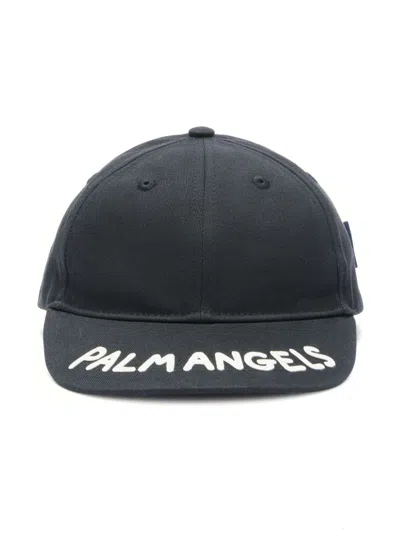 Palm Angels Kids' Cotton Baseball Cap In Black
