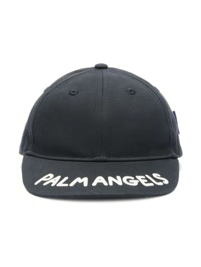 Palm Angels Cotton Baseball Cap In Black