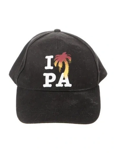 Pre-owned Palm Angels Cotton Baseball Hat In Black