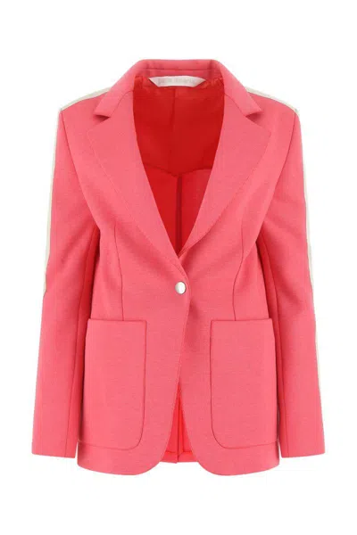 Palm Angels Cotton Blend Track Blazer In Purple