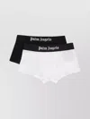 Palm Angels Logo Elastic Waistband Three-pack In White