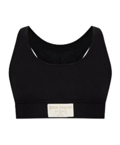Palm Angels Cotton Bra In Black