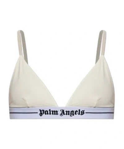 Palm Angels Cotton Bra In Neutral
