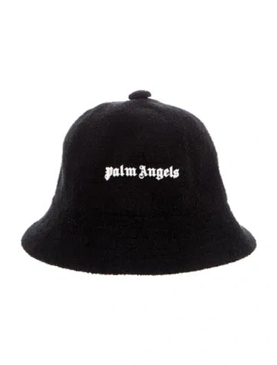 Pre-owned Palm Angels Cotton Bucket Hat In Black