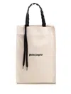 Palm Angels Cotton Canvas Tote Bag In Naturalbl