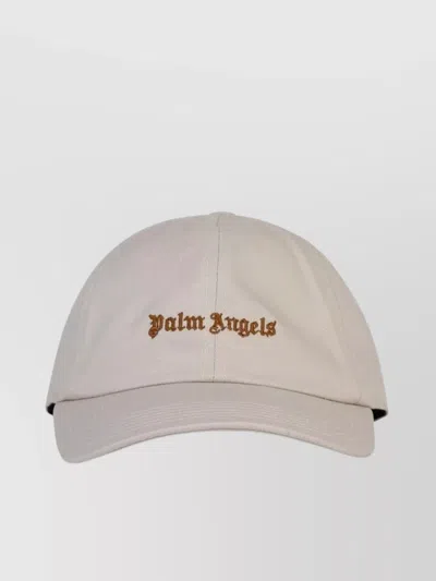 Palm Angels Cotton Cap With Curved Brim And Six-panel Design In Neutral