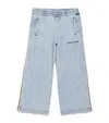 Palm Angels Cotton Chambray Sweatpants In Blue
