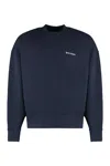Palm Angels Men's Cotton Crew-neck Sweatshirt In Blu