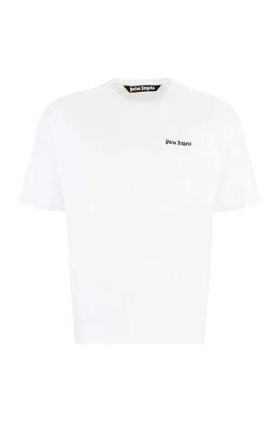 Palm Angels Cotton Crew-neck T-shirt In White