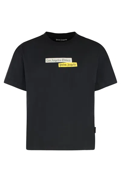 PALM ANGELS COTTON CREW-NECK T-SHIRT