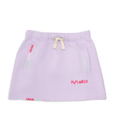 Palm Angels Kids' Cotton Embroidered Skirt In Light Viol
