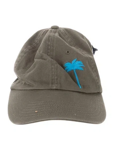 Pre-owned Palm Angels Cotton Embroidered Trucker Hat  W/tags In Green