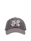 Palm Angels Monogram Cotton Baseball Cap In Grey