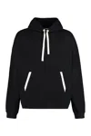 Palm Angels Relaxed-fit Cotton Hoodie With Contrasting Drawstrings
