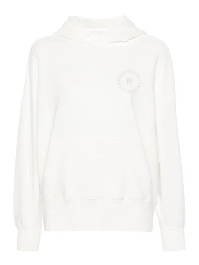 Palm Angels Logo-print Cotton Hoodie In White