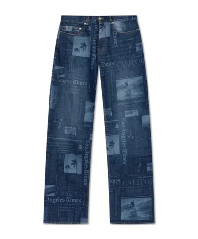 Palm Angels Cotton Jeans In Blue