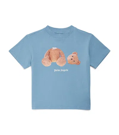 Palm Angels Kids' Cotton Kill The Bear T-shirt In Blue