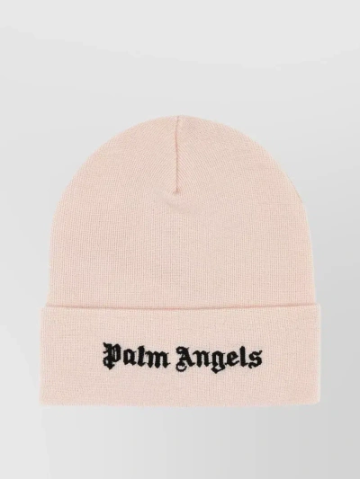 Palm Angels Logo-embroidered Cotton Beanie In Pastel
