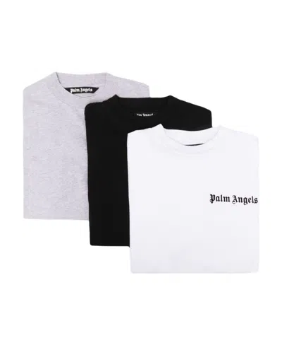 Palm Angels Cotton Knitted T-shirt Three-piece Set In Multi