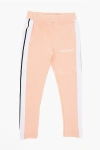 Palm Angels Cotton Leggings With Contrasting Side Bands