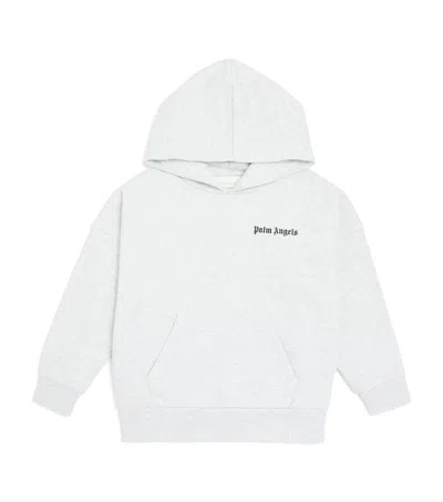 Palm Angels Kids' Cotton Logo Hoodie In White