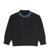 Palm Angels Cotton Logo Neck Sweatshirt In Black