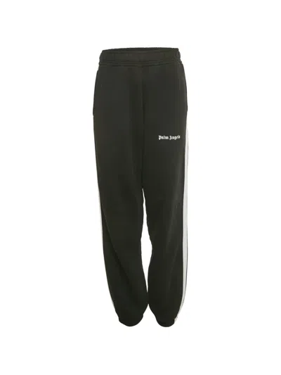 Pre-owned Palm Angels Cotton Logo-print Track Pants In Black