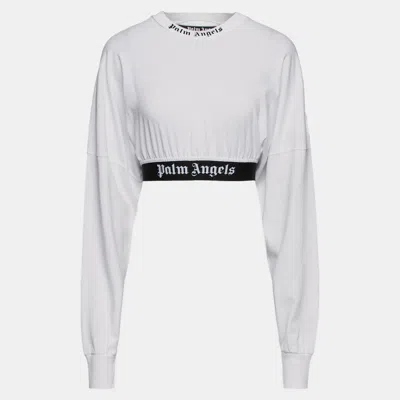 Pre-owned Palm Angels Cotton Long Sleeved Top Xs In White