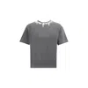 Palm Angels Gradient Gray Cotton T-shirt With Contrast Print In Animal Print