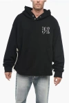 Palm Angels Cotton Monogram Hoodie With Drawstrings