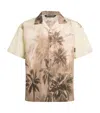 Palm Angels Sunset Palms Bowling Shirt Ss Beige - Bl In Neutral