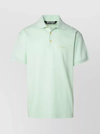 Palm Angels Cotton Polo Shirt Buttoned Collar In Multi