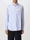 Palm Angels Shirt With Pocket In Sky Blue