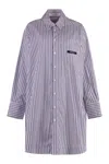 Palm Angels Woman Mini Dress Purple Size 4 Cotton In White
