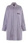 Palm Angels Woman Mini Dress Purple Size 4 Cotton In White